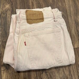 Levi's Light Pink and White Striped Pants 13x32
